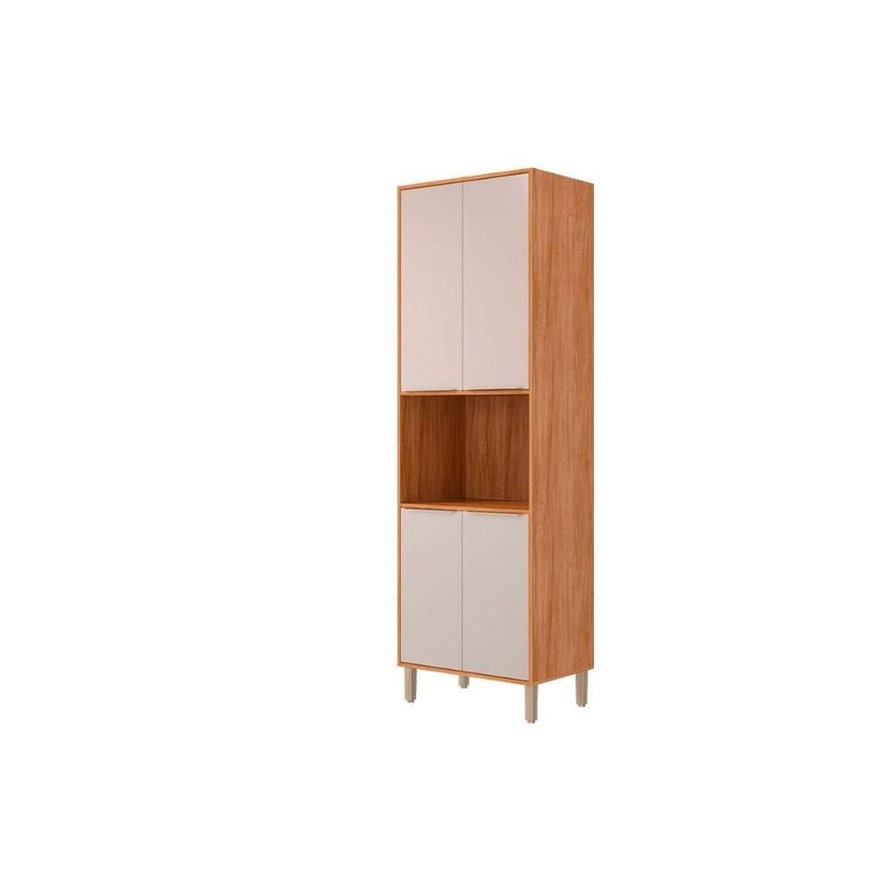Paneleiro de Cozinha Esplêndida Torre Quente c/ 4 Portas e 1 Nicho p/ Forno 70cm Cinamomo/Off White - MGM