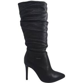 Bota Feminina Casual Social Dia a Dia Passeio em Couro Salto Alto Bico Fino Bottero 347009