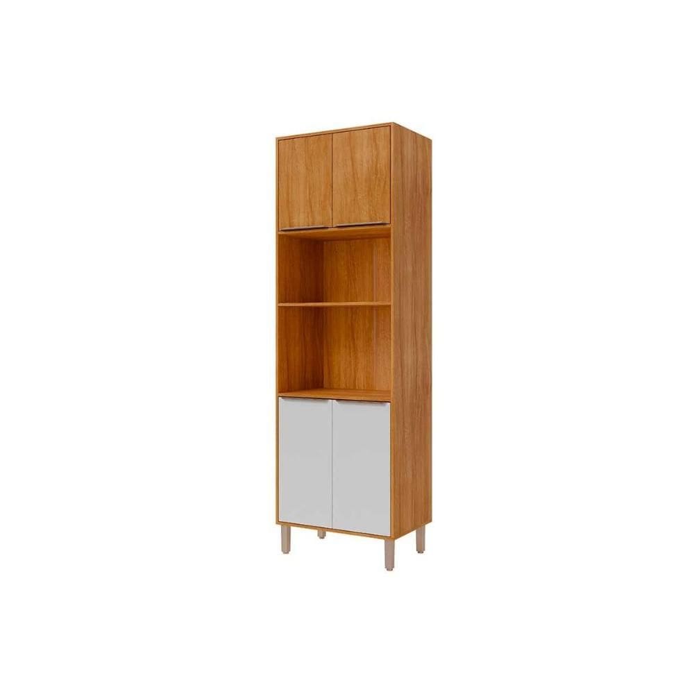 Torre Quente de Cozinha Paneleiro Divina c/ 4 Portas e 2 Nichos p/ Forno 70cm Cinamomo/Branco - MGM