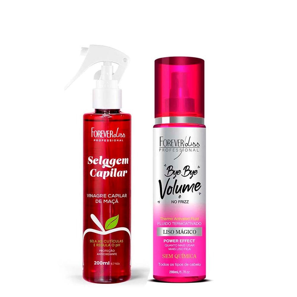 Kit Vinagre Capilar de Maçã e Bye Bye Volume Forever Liss
