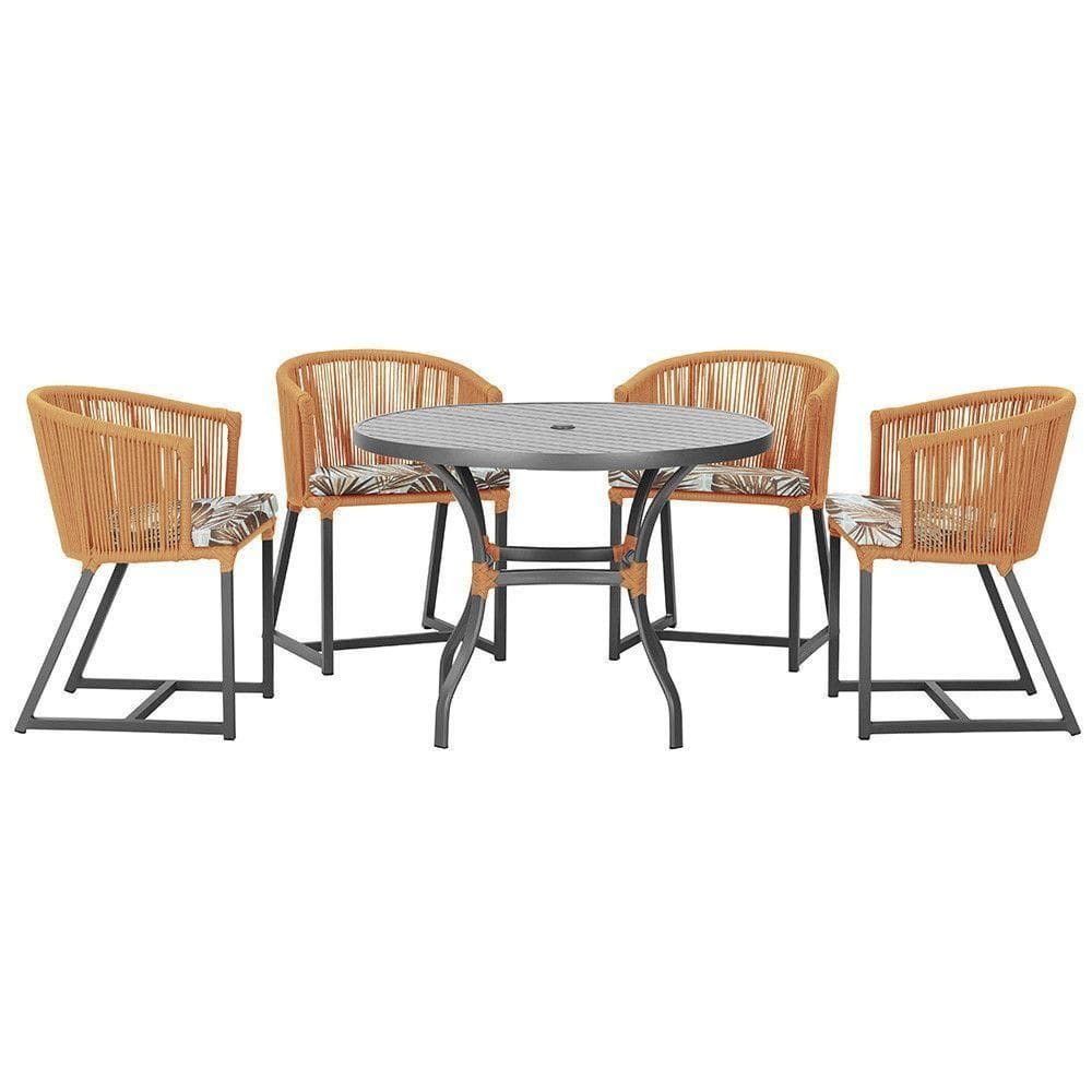 Mesa Com 4 Cadeiras E Noronha Estofado 6 Trama autêntico Terra Cota
