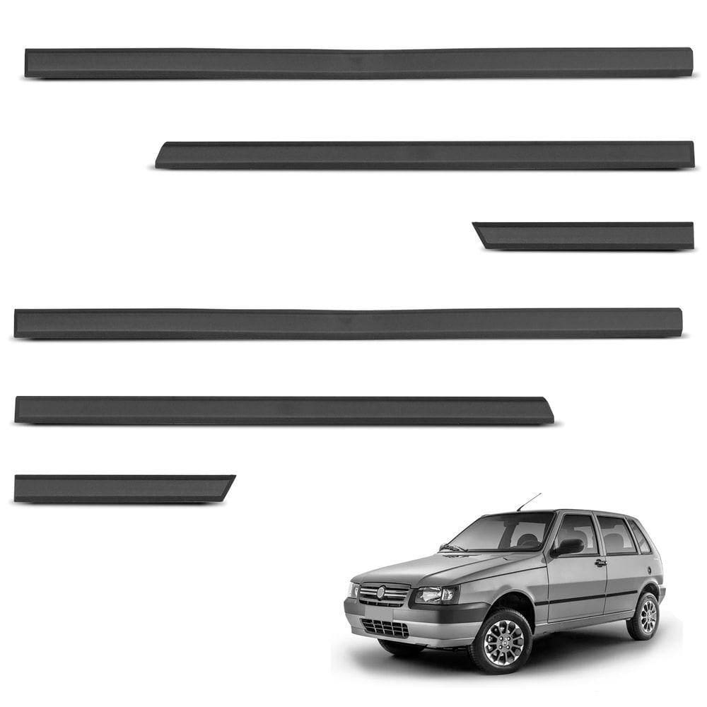 Jogo De Friso Lateral Uno 1995 A 2013 Preto Modelo autêntico 2 Portas