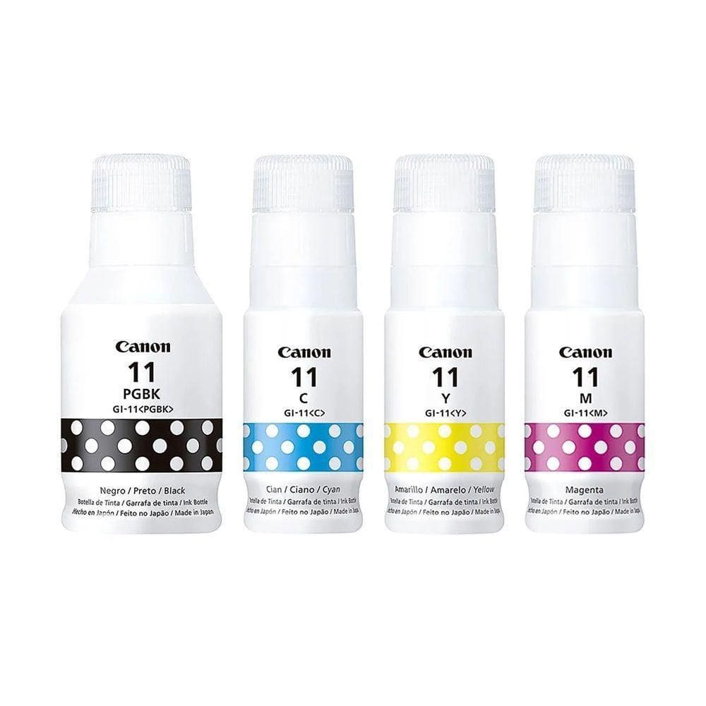 Kit 4 Refil Tinta Canon Gi-11 Gi11 G11 4x Cores G2160 G3160 autêntico