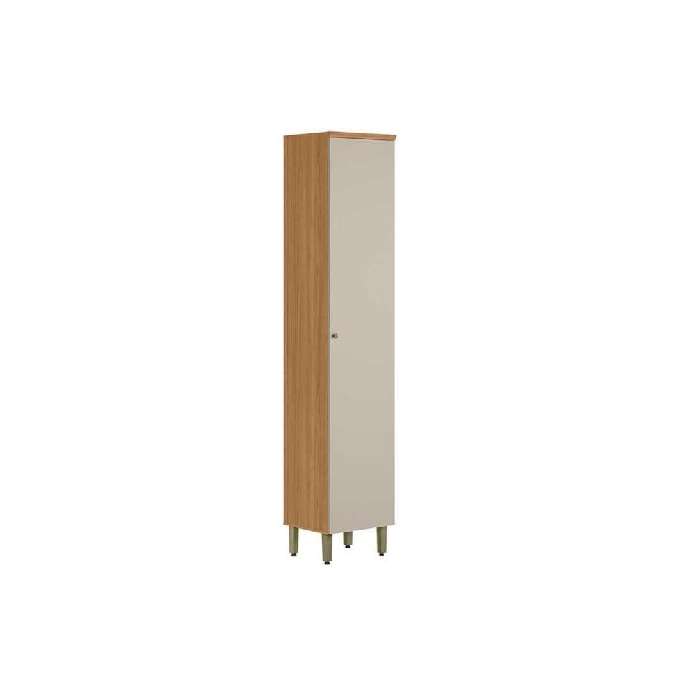 Paneleiro de Cozinha Modulado Selene c/ 1 Porta e 4 Prateleiras 45cm Jequitiba/Off White Fosco - Linea Brasil