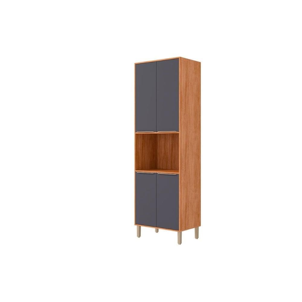 Paneleiro de Cozinha Modulado Esplêndida Torre Quente c/ 4 Portas e 1 Nicho p/ Forno 70cm Cinamomo/Titanium - MGM