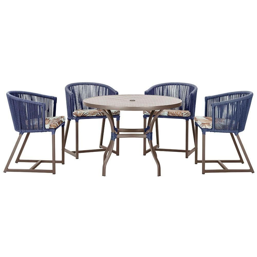 Mesa Com 4 Cadeiras E Noronha Estofado 6 Trama autêntico Azul