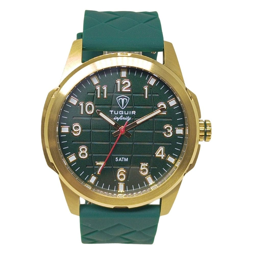 Relógio Masculino de Aço Tuguir Analógico 23-2236 Dourado e Verde
