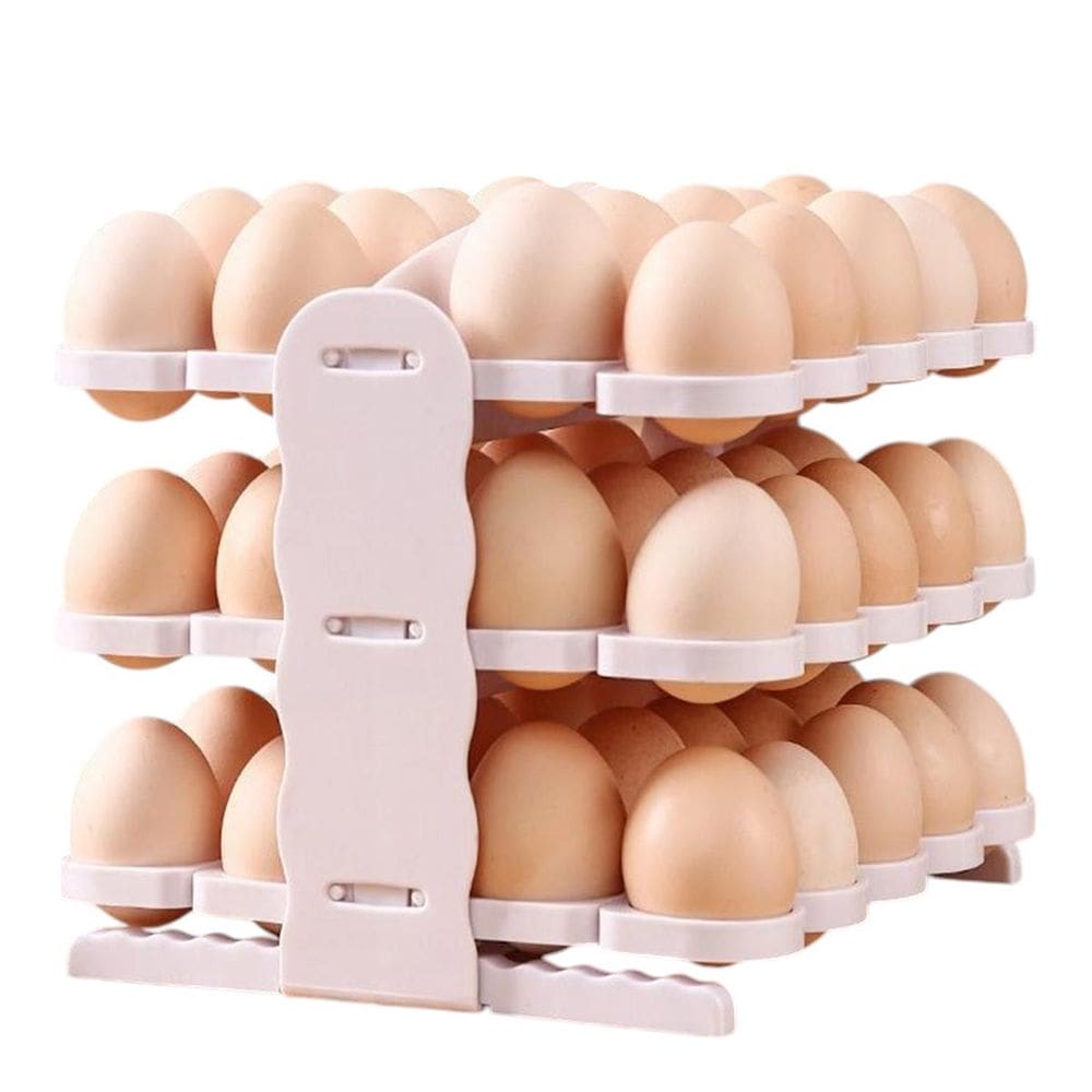 Organizador Porta Ovos Suporte 60 Ovos 3 Andares Bancada Armario Geladeira Mesa Cozinha Armazenamento Resistente Dobravel