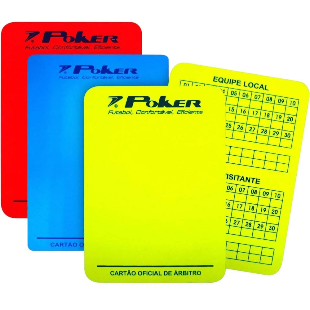 Cartão de Árbitro Universal Para Futebol Futsal Campo Society Poker 08058