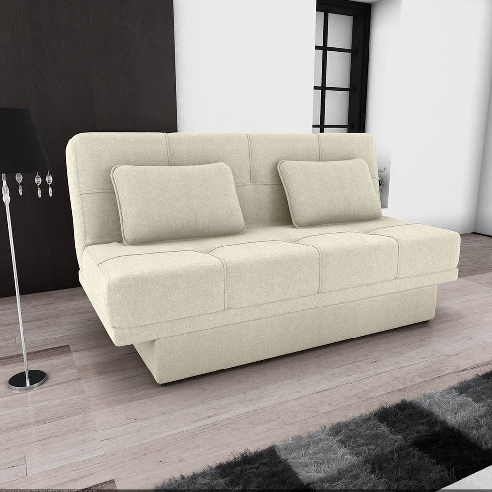 Sofá-cama Sany 3 Lugares Reclinável com Baú Bouclê Natural - Matrix
