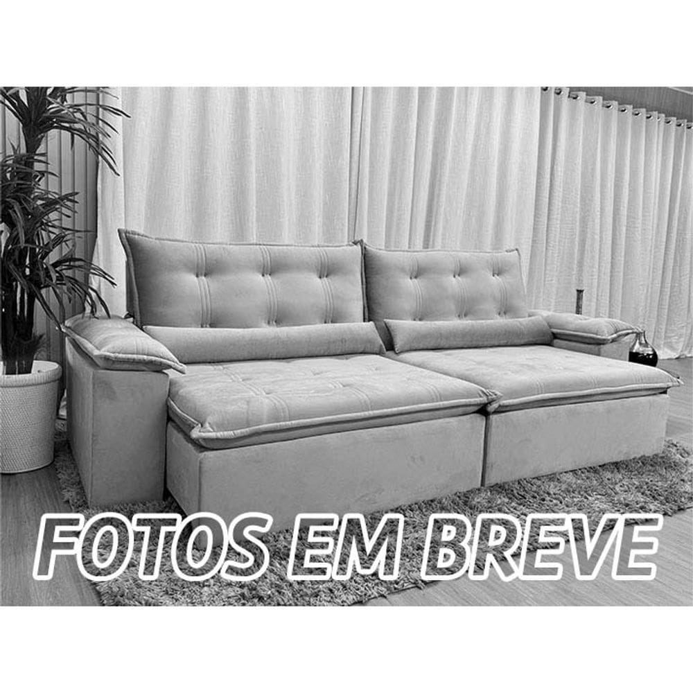 Sofá Retrátil Reclinável 2,30 m Cinza 502 Tijuca Plus