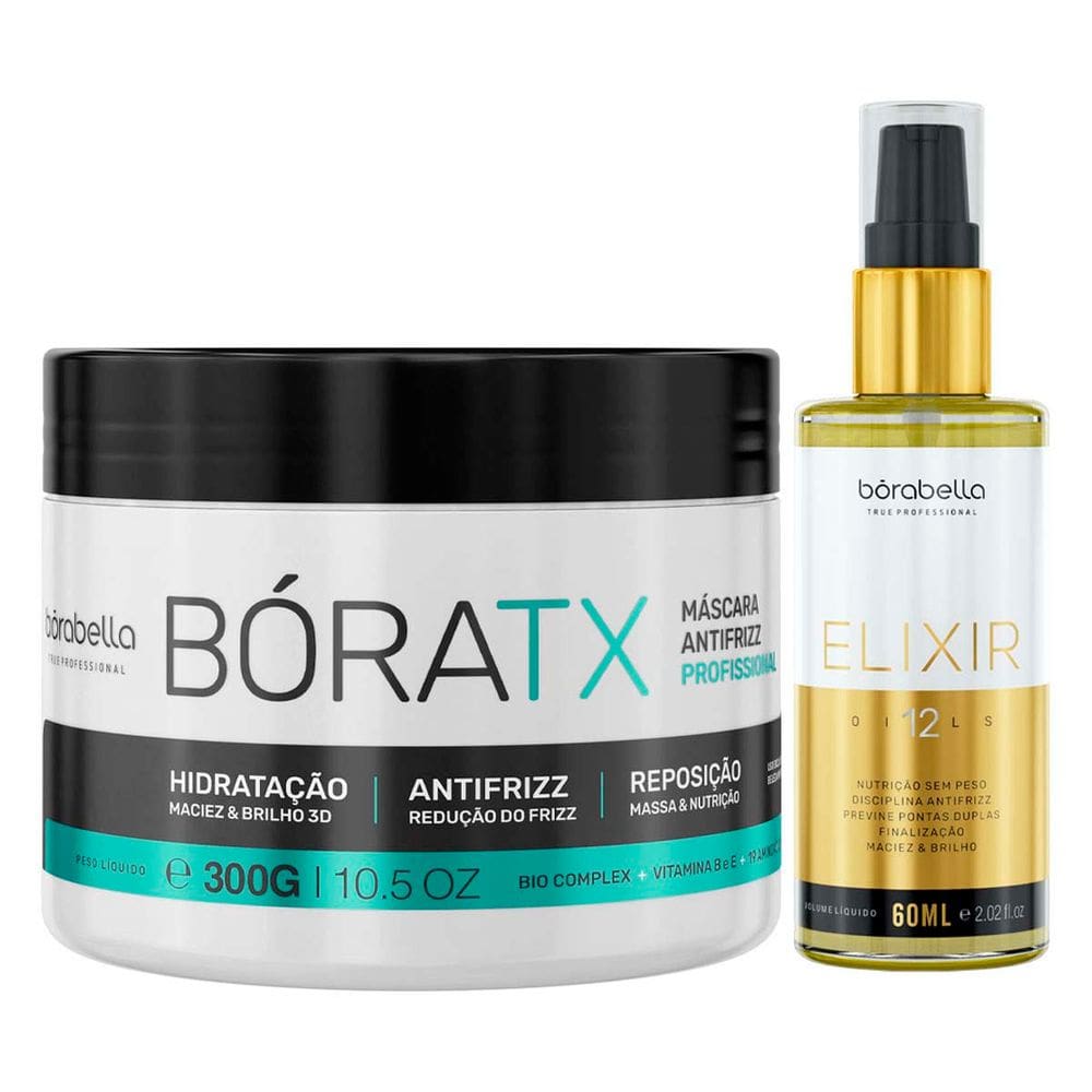 Kit Mascara Bóratx e Óleo Elixir 12 Óleos Borabella