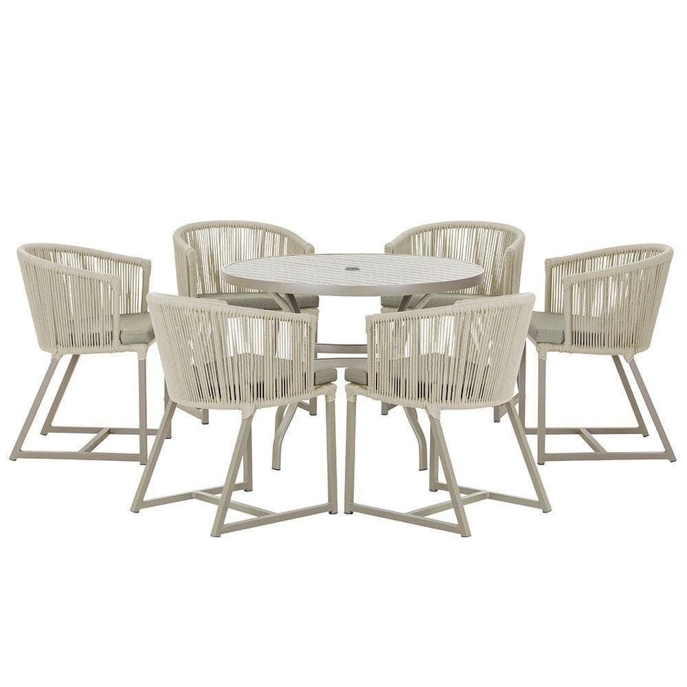 Mesa E 6 Cadeiras De Jantar Noronha Fendi E8 Trama autêntico Rami