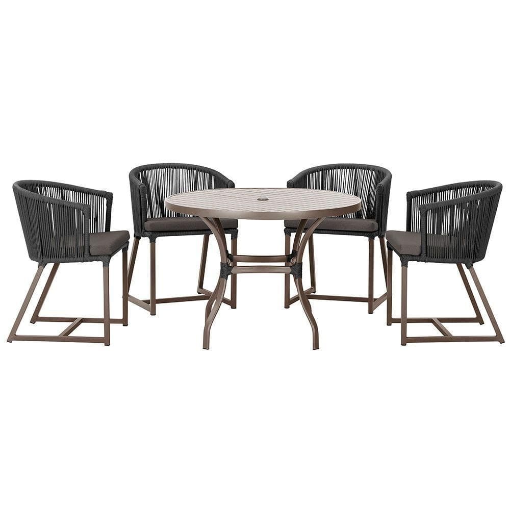 Mesa Com 4 Cadeiras E Noronha Estofado 11 Trama autêntico Preto