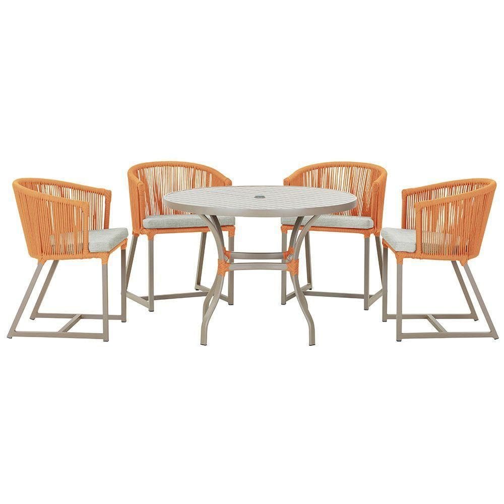 Mesa Com 4 Cadeiras E Noronha Estofado 3 Trama autêntico Terra Cota