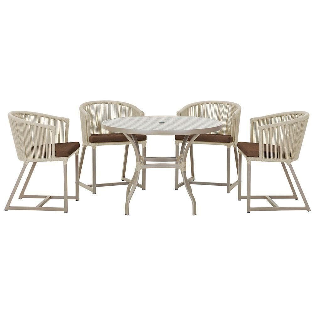 Mesa Com 4 Cadeiras E Noronha Estofado 9 Trama autêntico Rami