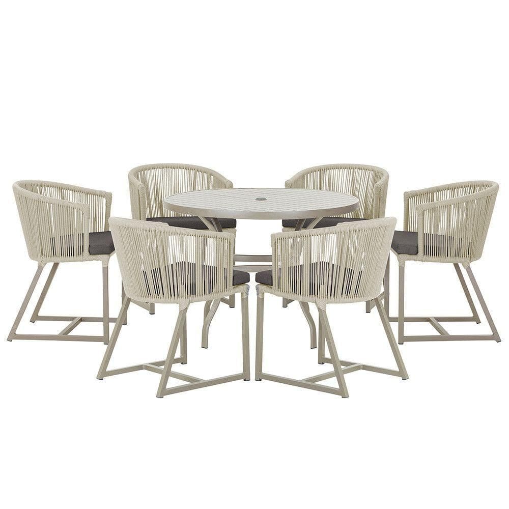 Mesa e 6 Cadeiras De Jantar Noronha Fendi e11 Trama autêntico Rami