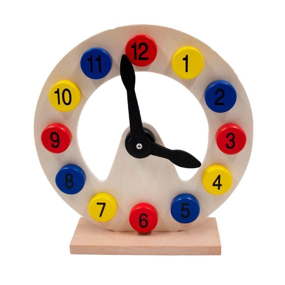 Brinquedo Educativo Pedagógico Relógio De Madeira autêntico