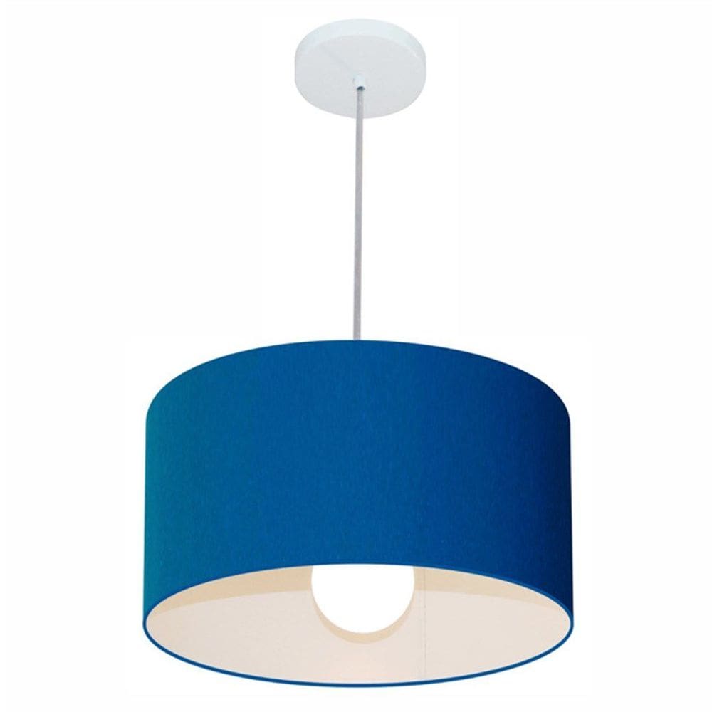 Lustre Pendente Cilíndrico Vivare Md-4031 Cúpula em Tecido 40x21cm - Bivolt