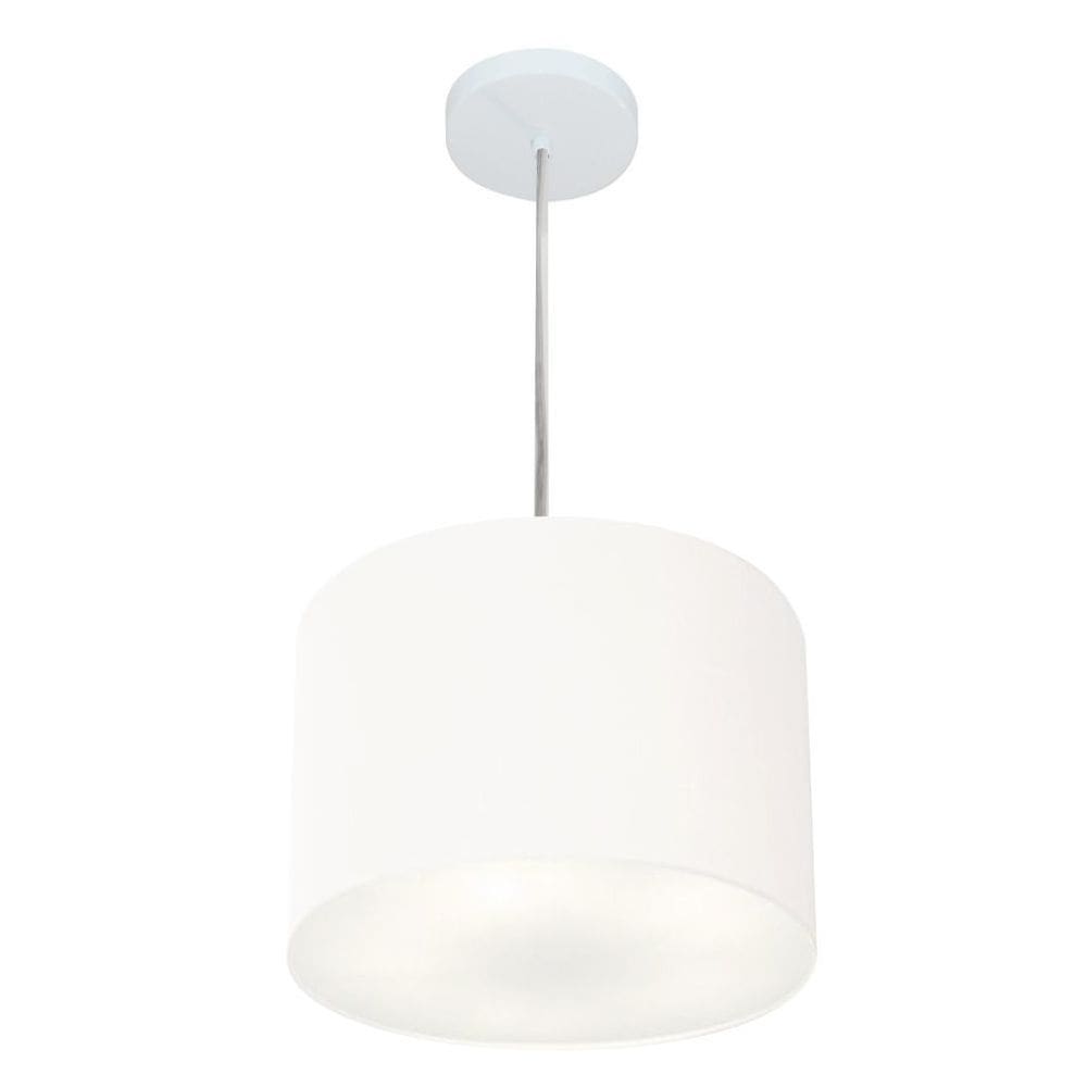 Lustre Pendente Cilíndrico Vivare Md-4210 Cúpula em Tecido 30x25cm - Bivolt