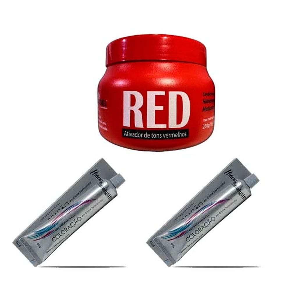 Kit Red 01 Mascara 250g e 02 Coloração Red Mairibel/Hidraty