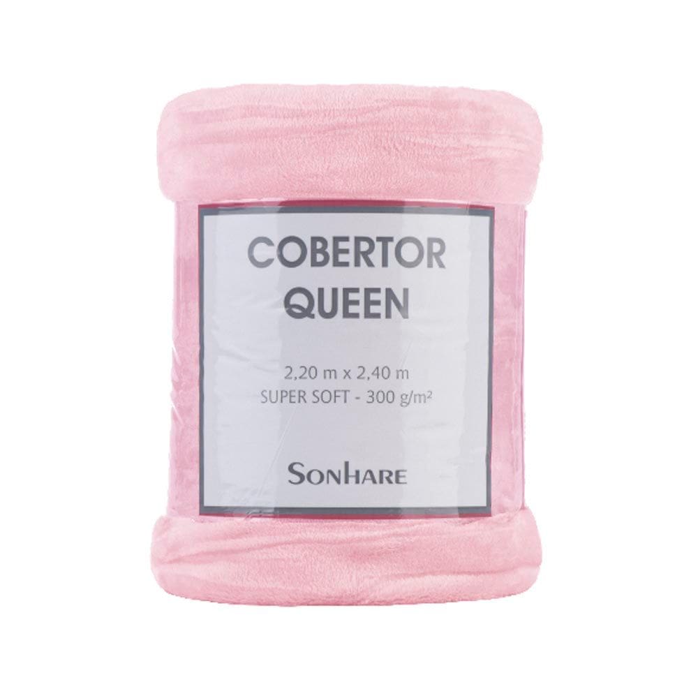 Cobertor Super Soft 300gr/m² Queen 2,20x2,40m Rosa Sonhare