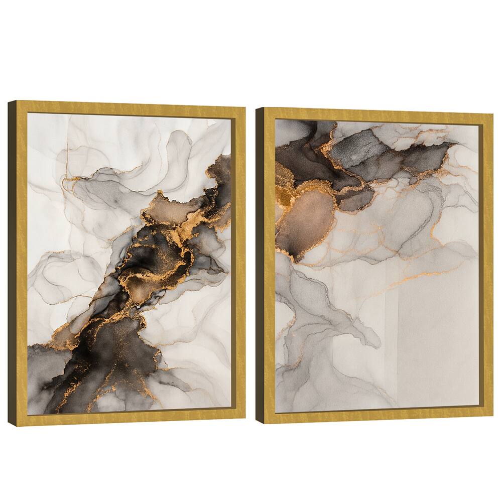 Quadro Decorativo Duo Abstrato Mármore Moderno