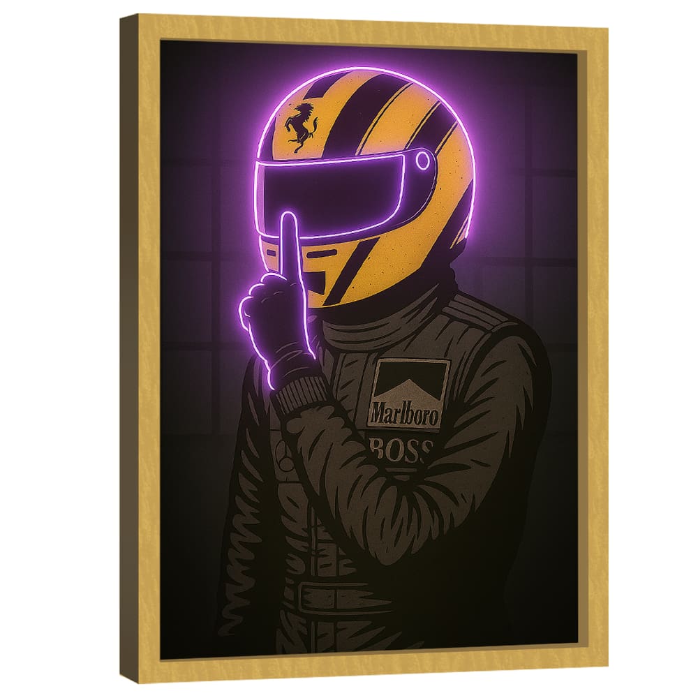 Quadro Decorativo Piloto Número 1 Neon Roxo