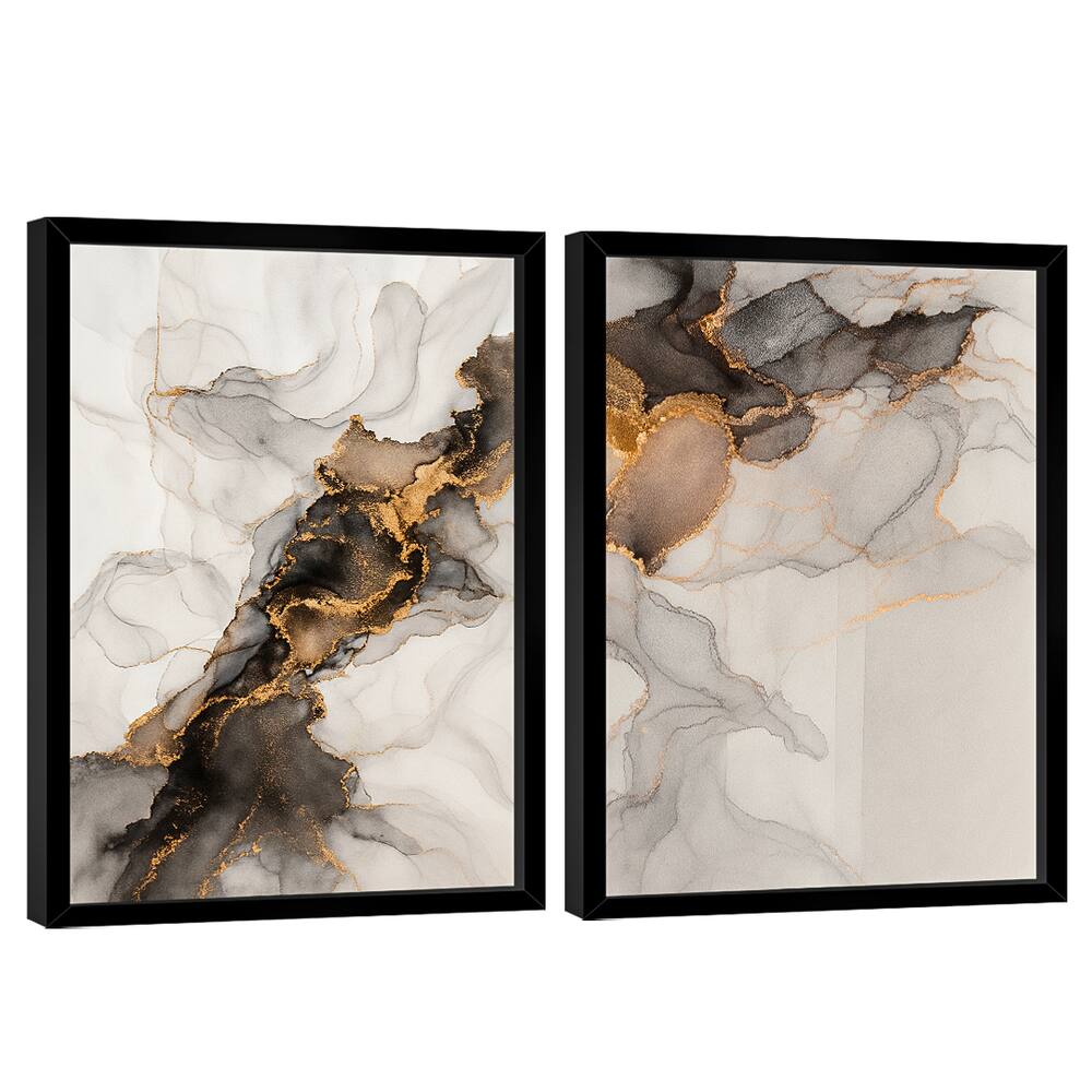 Quadro Decorativo Duo Abstrato Mármore Moderno