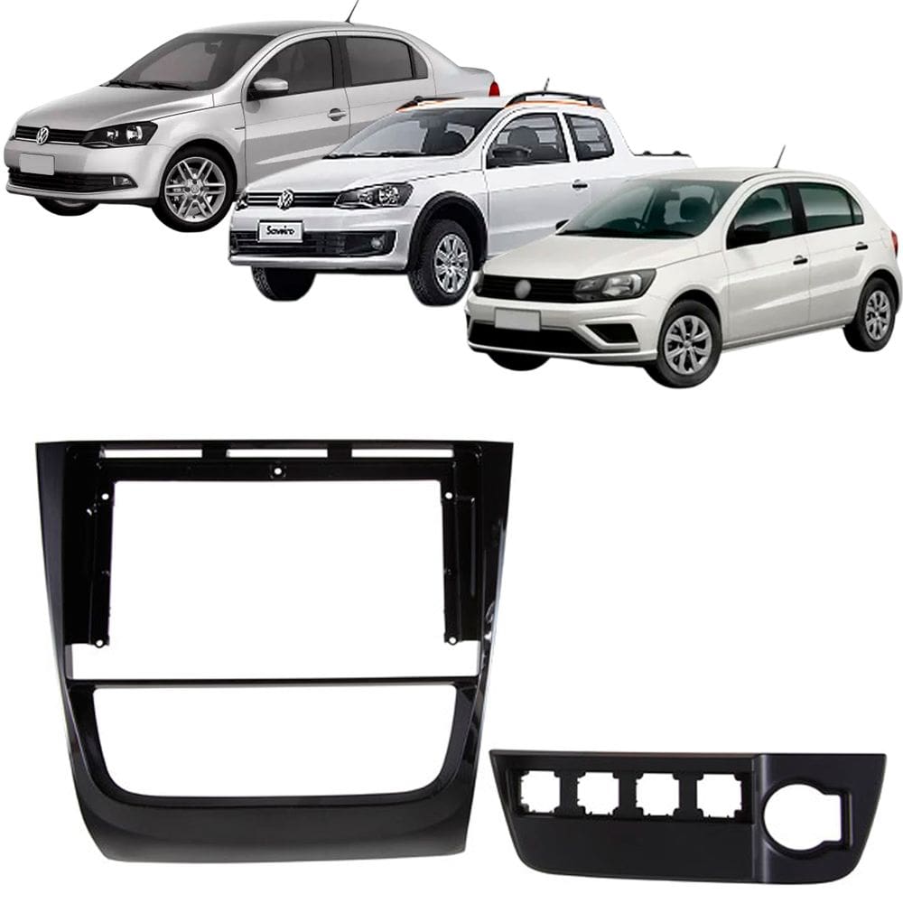 Moldura 9 Polegadas Gol Voyage Saveiro G6 2012 à 2016 Black Piano Painel Central Multimidia 9vw005