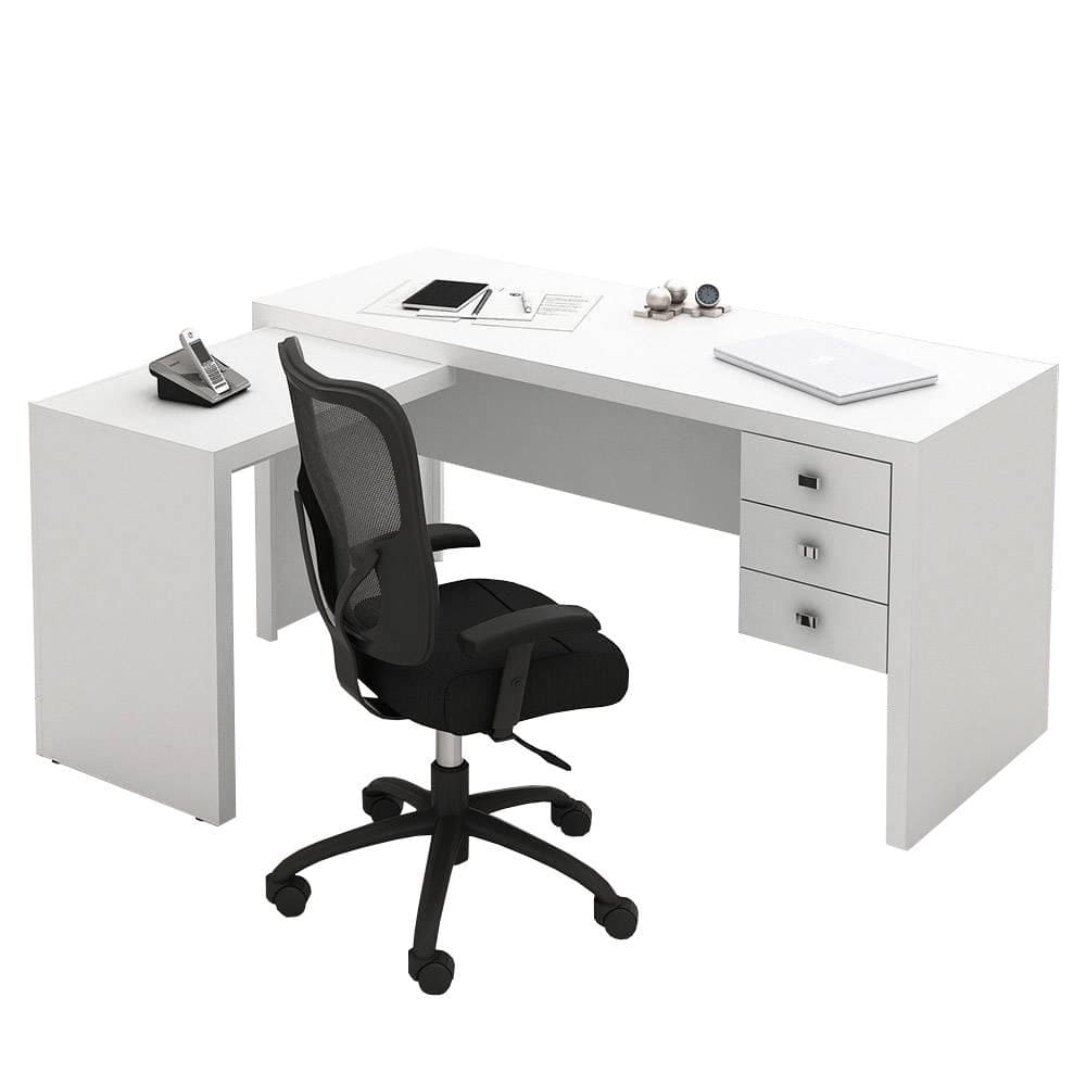 Mesa de Escritório ME 4106 - Tecno Mobili - Branco BP