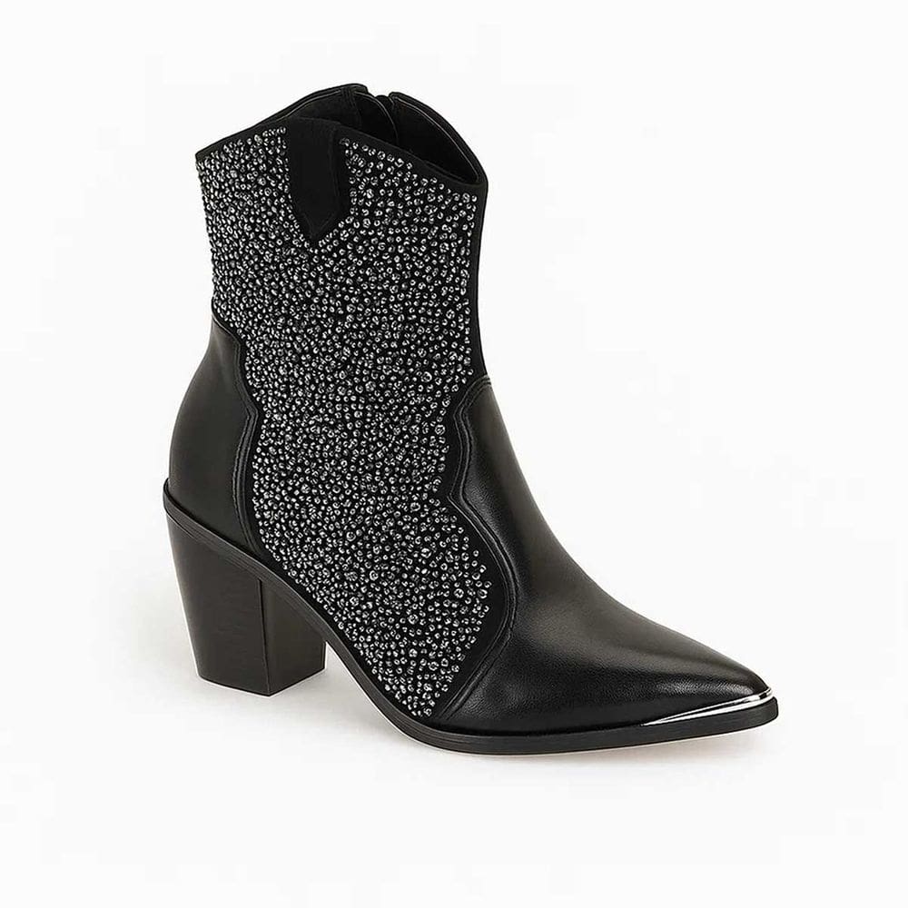 Bota Feminina Western Vizzano com Pedraria Preto
