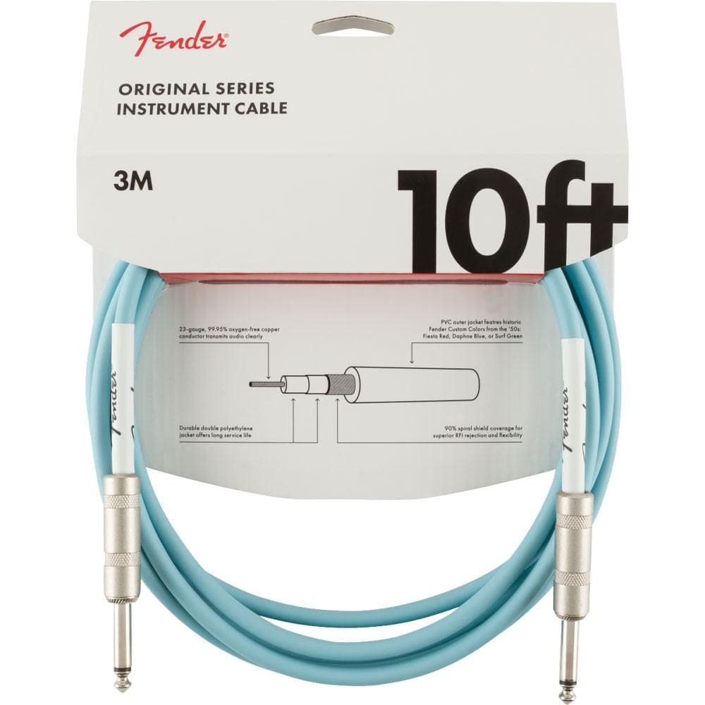 Cabo Instrumento Fender autêntico Series 10FT 3m Daphne Blue