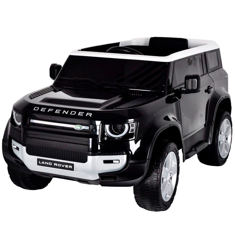 Mini Carro Elétrico Infantil Land Rover Defender Bateria 12V Preto Motorizado Importway Bw-271pt