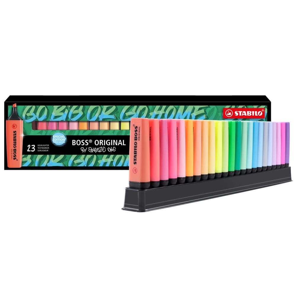 Conjunto de iluminadores STABILO BOSS autêntico, 23 peças, tema arco-íris