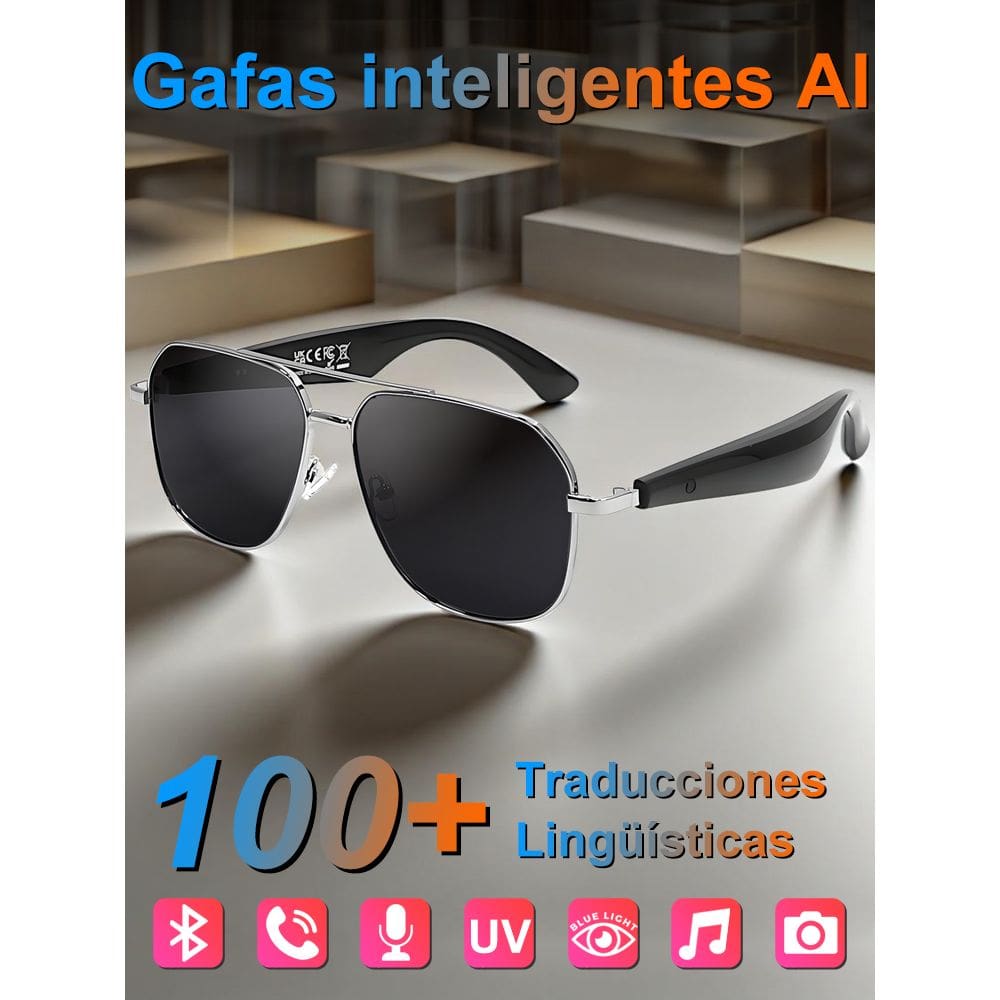 Óculos inteligentes SACOSDING com proteção UV antirreflexo com gravador de voz