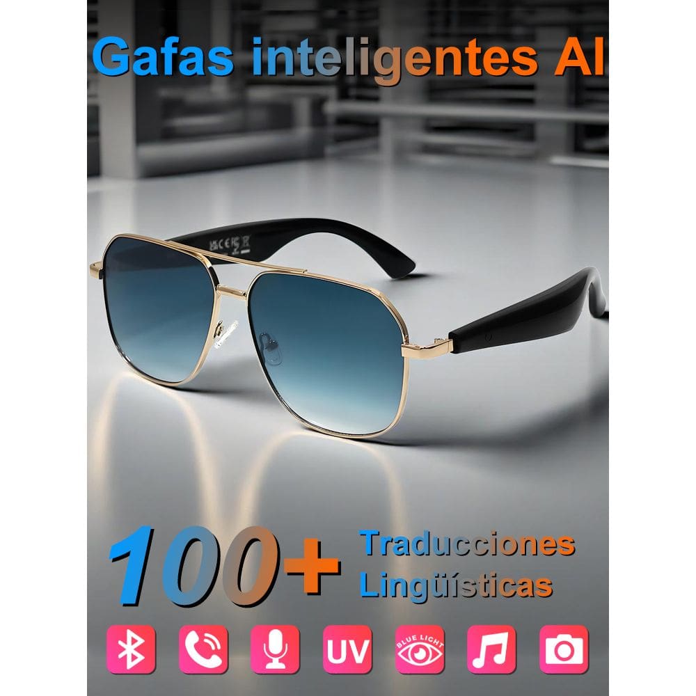 Óculos inteligentes SACOSDING com proteção UV antirreflexo com tradução