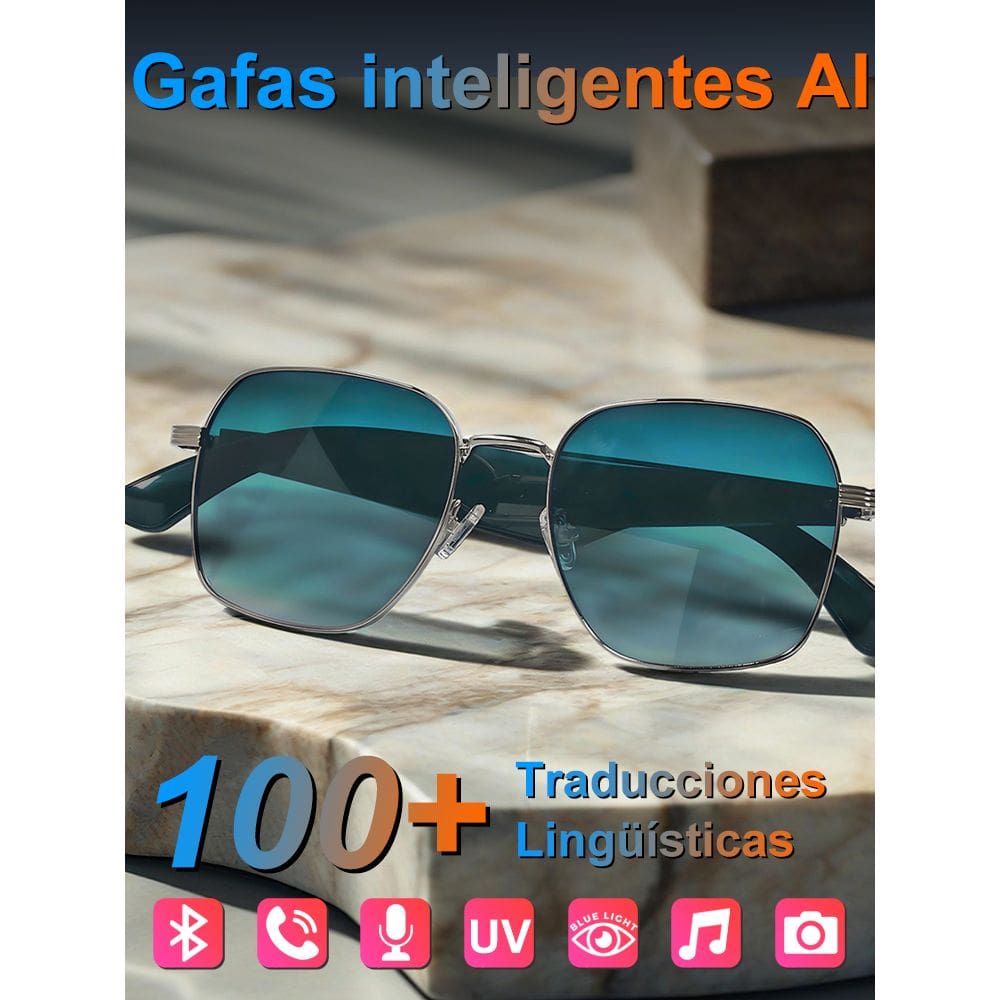 Óculos de sol inteligentes SACOSDING UV Protection com gravador de voz