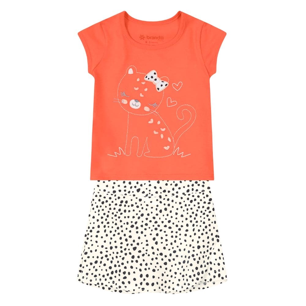 Conjunto bebê menina com shorts saia Brandili Baby