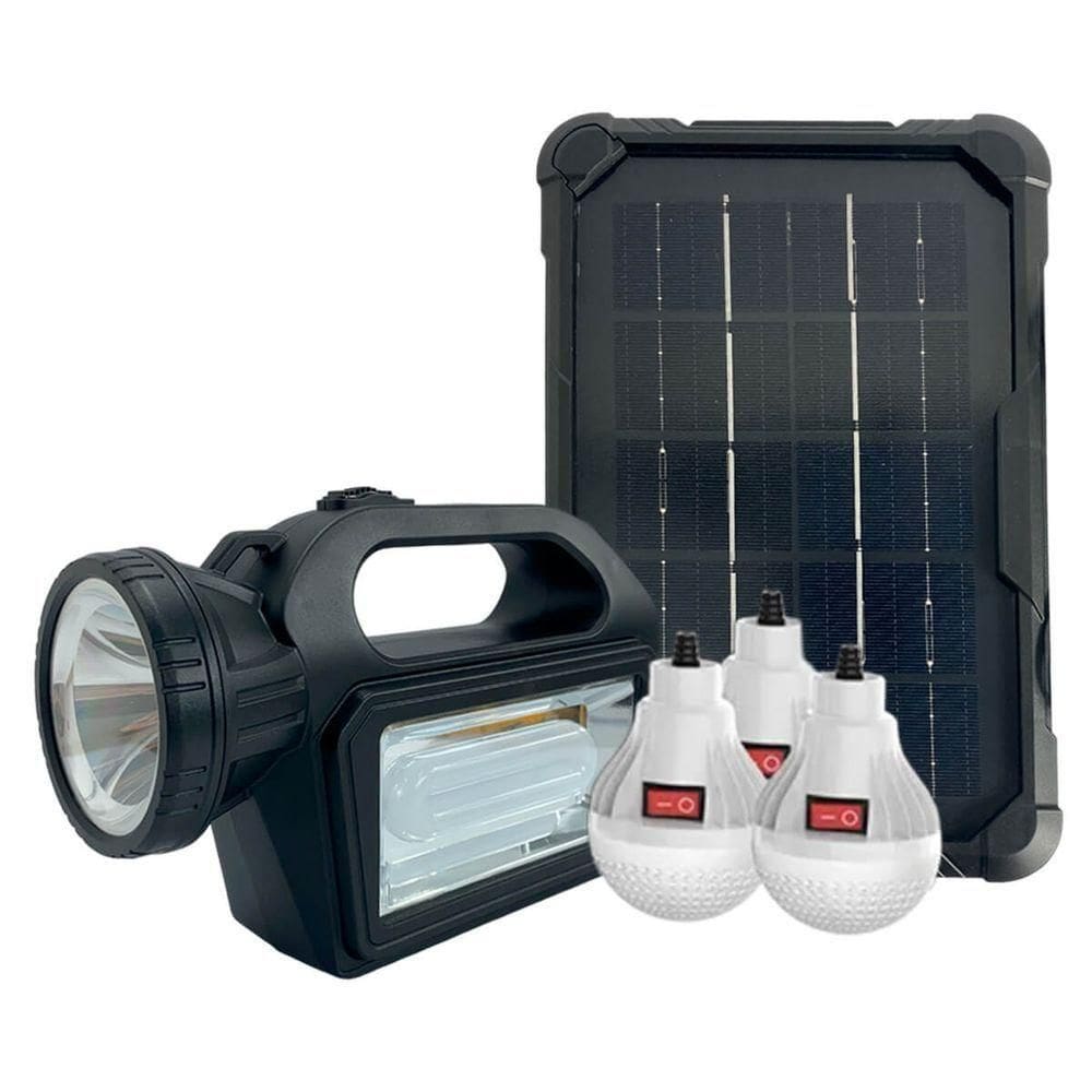 Kit Solar De Emergência Com Lâmpadas Led E Painel Solar De 6v