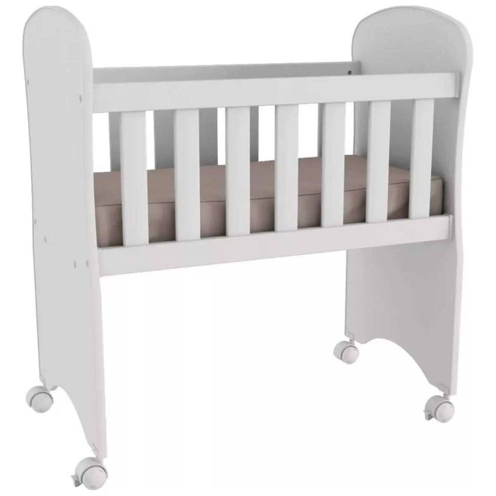 Mini Berço Com Colchão Tigus Quarto Bebê MDF Bebê E Cia