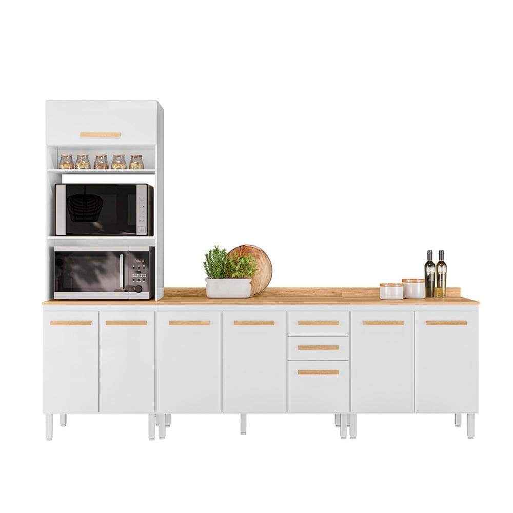 Conjunto de Cozinha Aria Modulado com 8 Portas 2 Gavetas