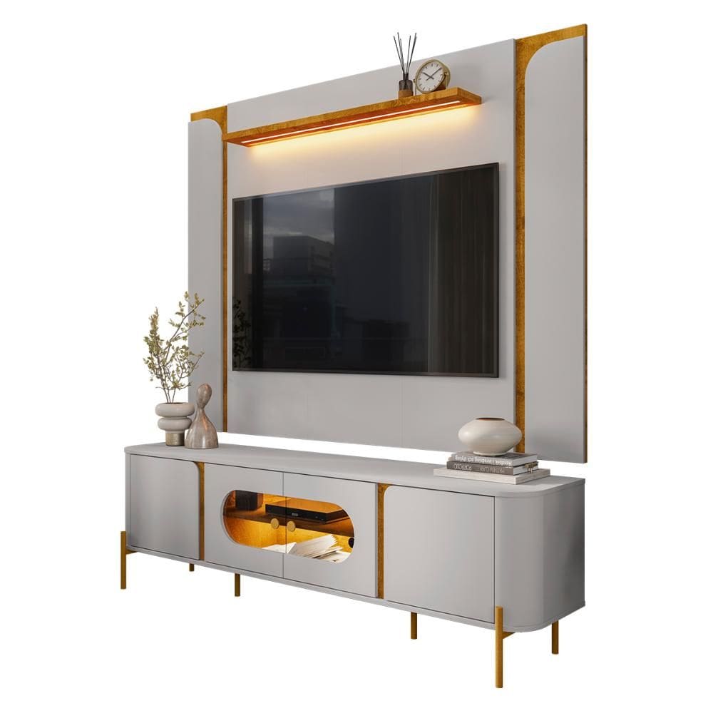 Conjunto de Painel Maresias com Rack Juquehy Para TV até 75”