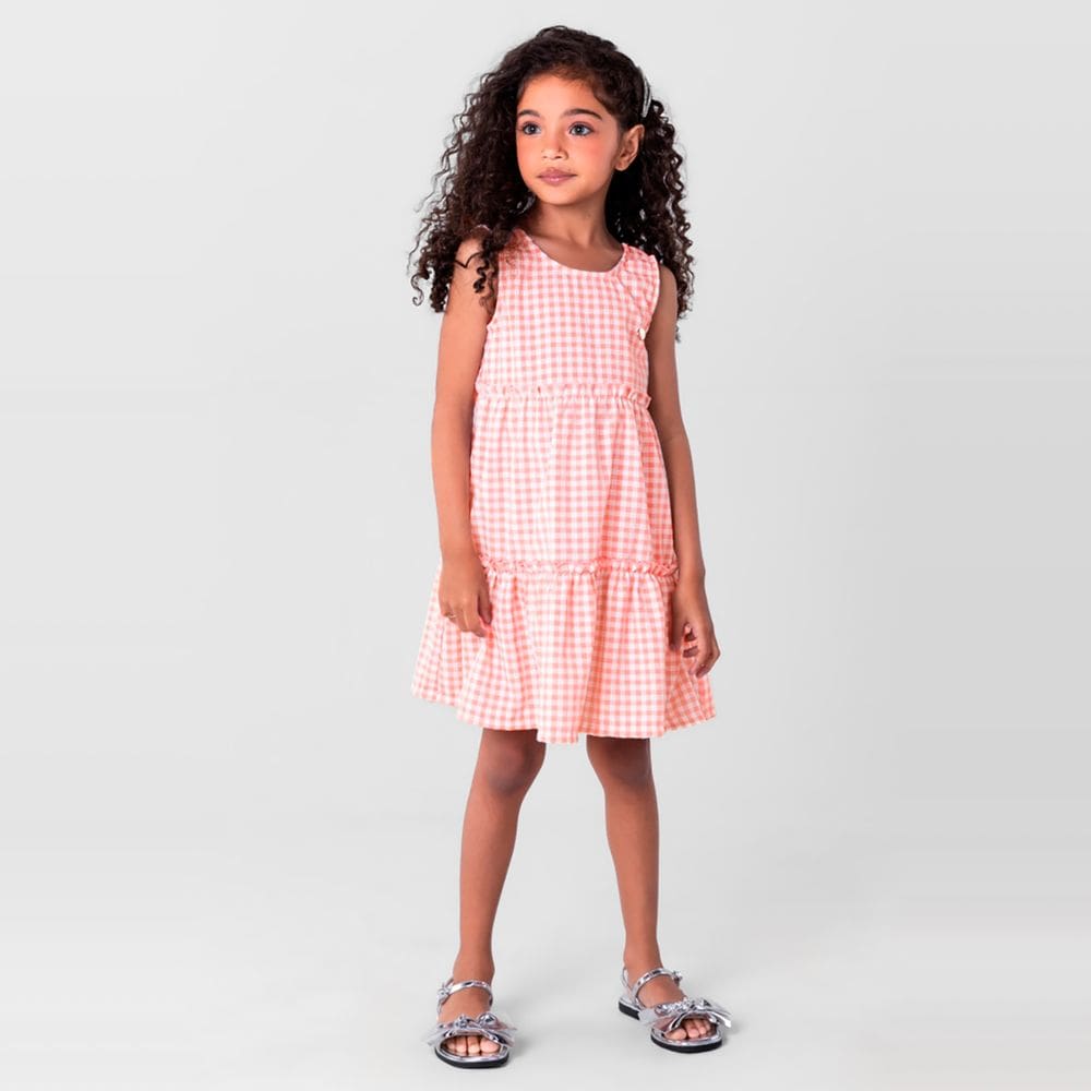 Vestido Infantil Menina Rosa Mundi