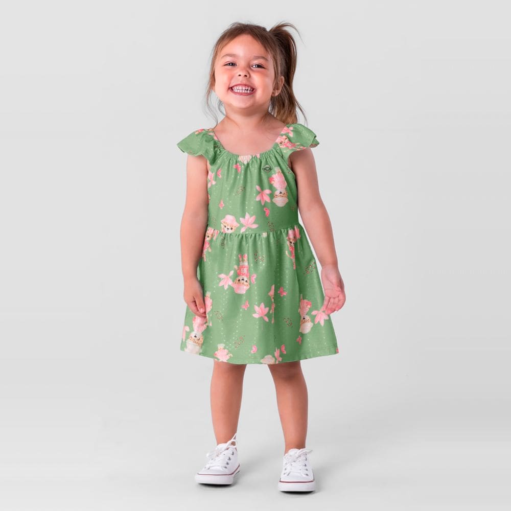 Vestido Infantil Menina Estampado - Brandili