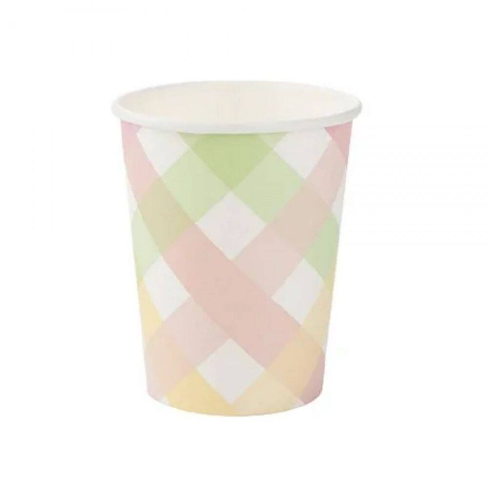 Copo De Papel Silver Xadrez Colorido 270ml 10un