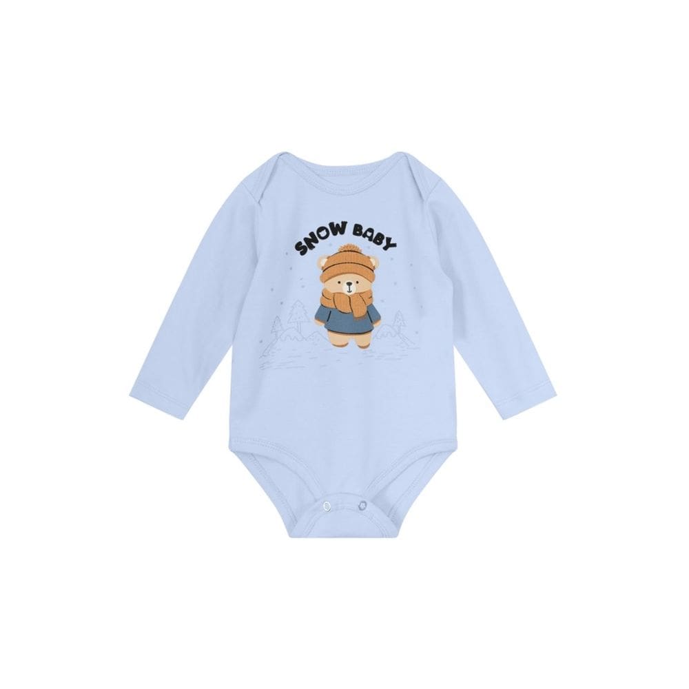 Body Bebê Menino De Ursinho Azul Brandili