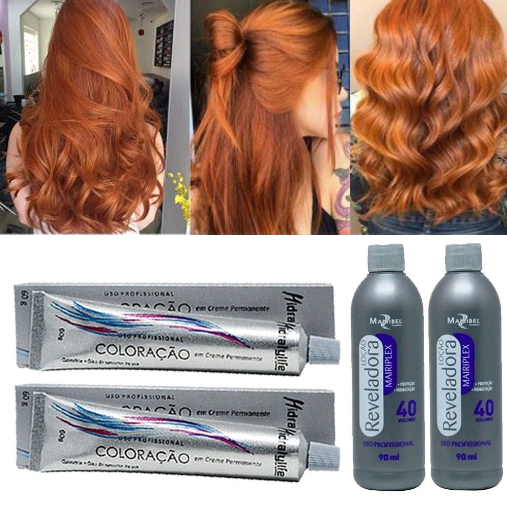 Kit Tinta Ruivo 02 Coloração e 02 OX 40 90ml Mairibel