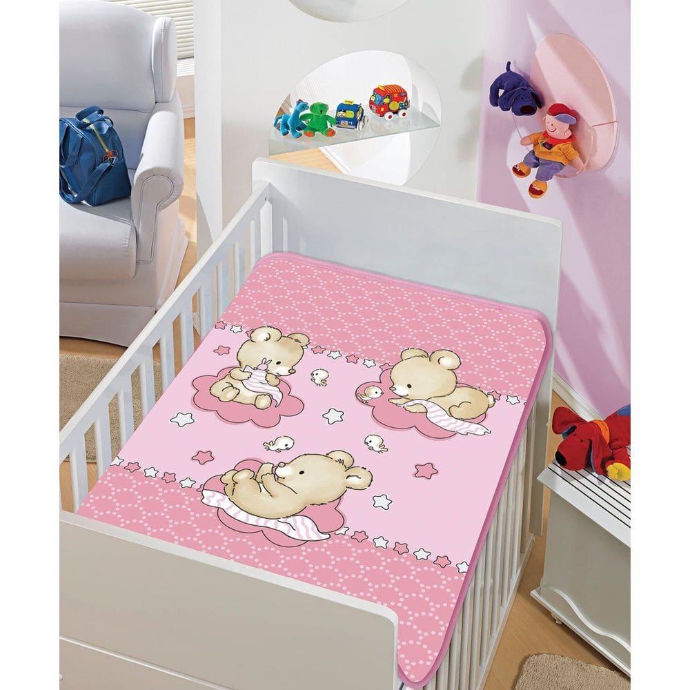 Cobertor Bebe Colibri Estampado Antialérgico Enxoval Ursinho