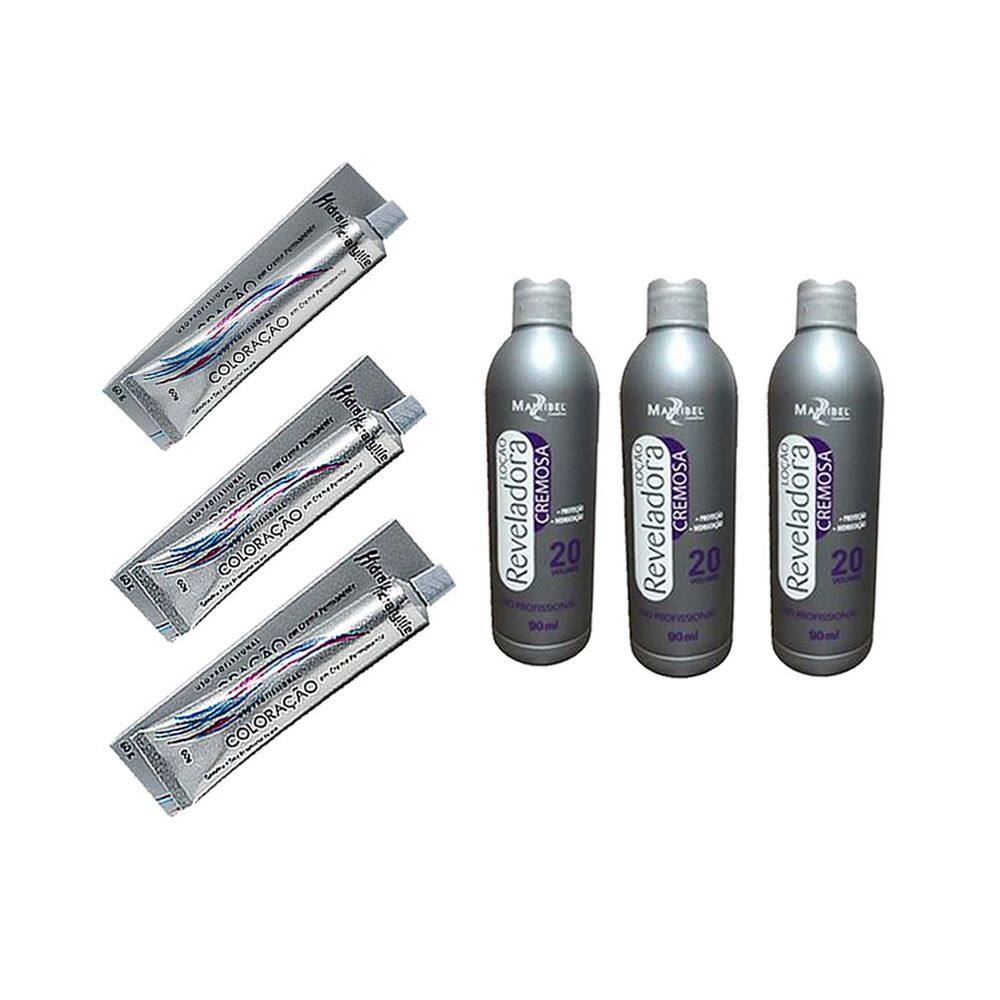 Kit Tinta Vinho Marsala 03 Coloração, 03 OX 20 90ml Mairibel
